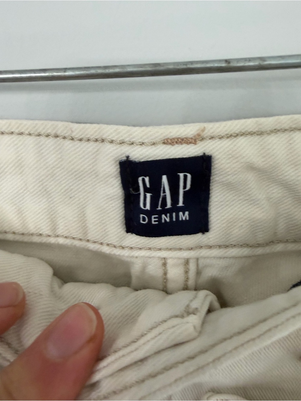 GAP women’s 27 cream ivory wide leg patch pockets denim jeans - Picture 2 of 11